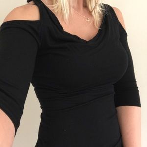 Black forever 21 blouse with shoulder holes